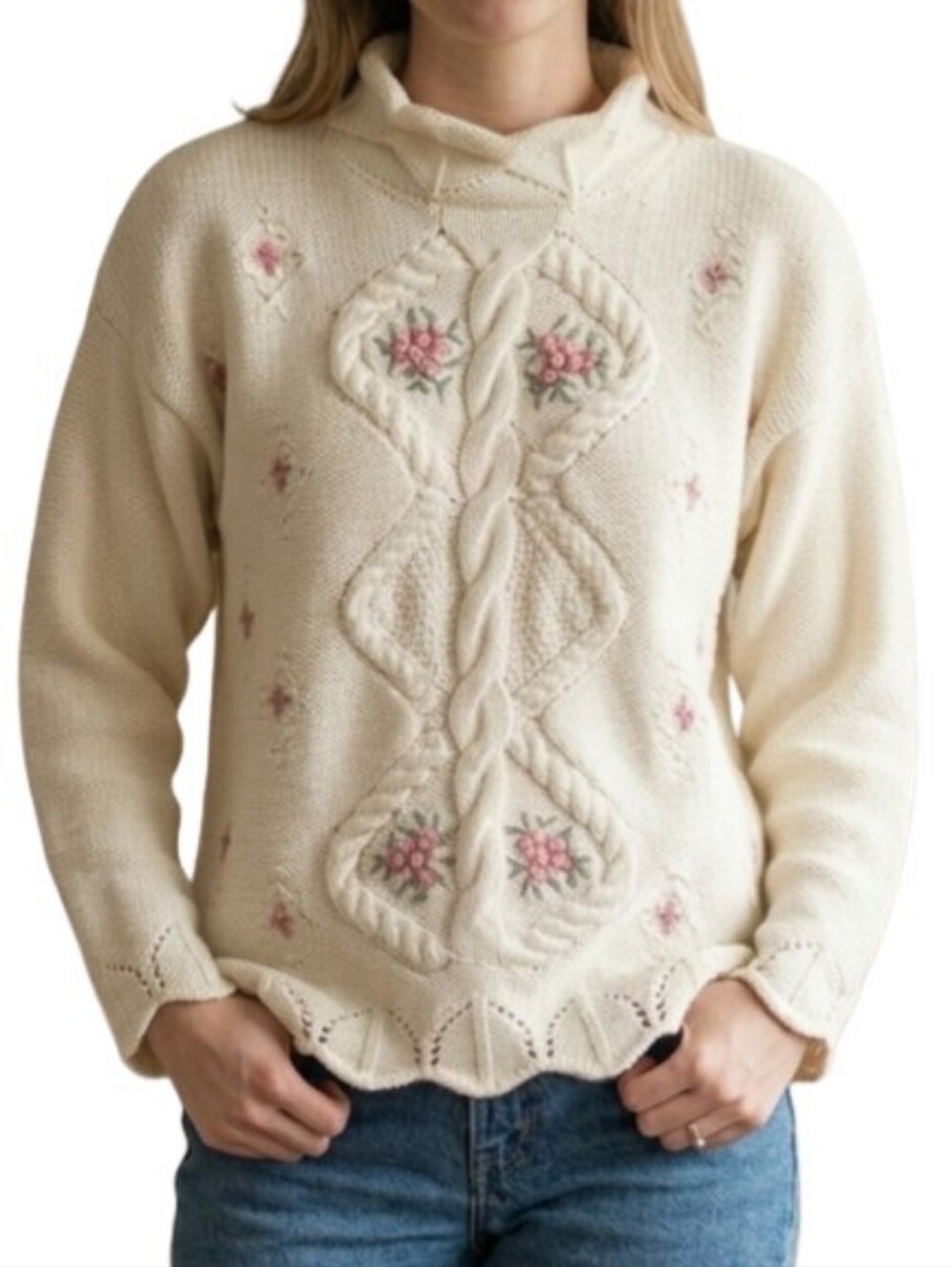 Vintage 1980s/1990s WEEKEND EDITION Floral Cottagecore Sweater